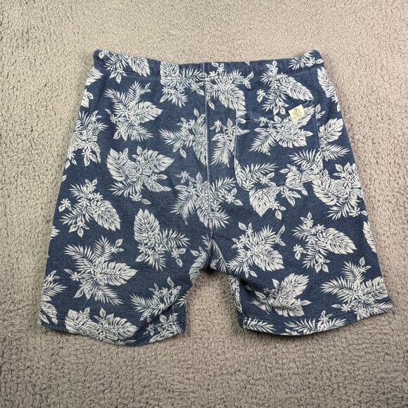 Polo Ralph Lauren French Terry Shorts Mens M Blue Floral Leaves Hawaiian Knit - Picture 4 of 7